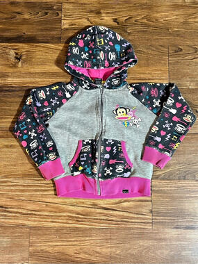 Vintage Paul Frank The Collection Graphic Zip Jacket Girls Size 6